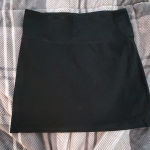 Black stretch cotton mini skirt